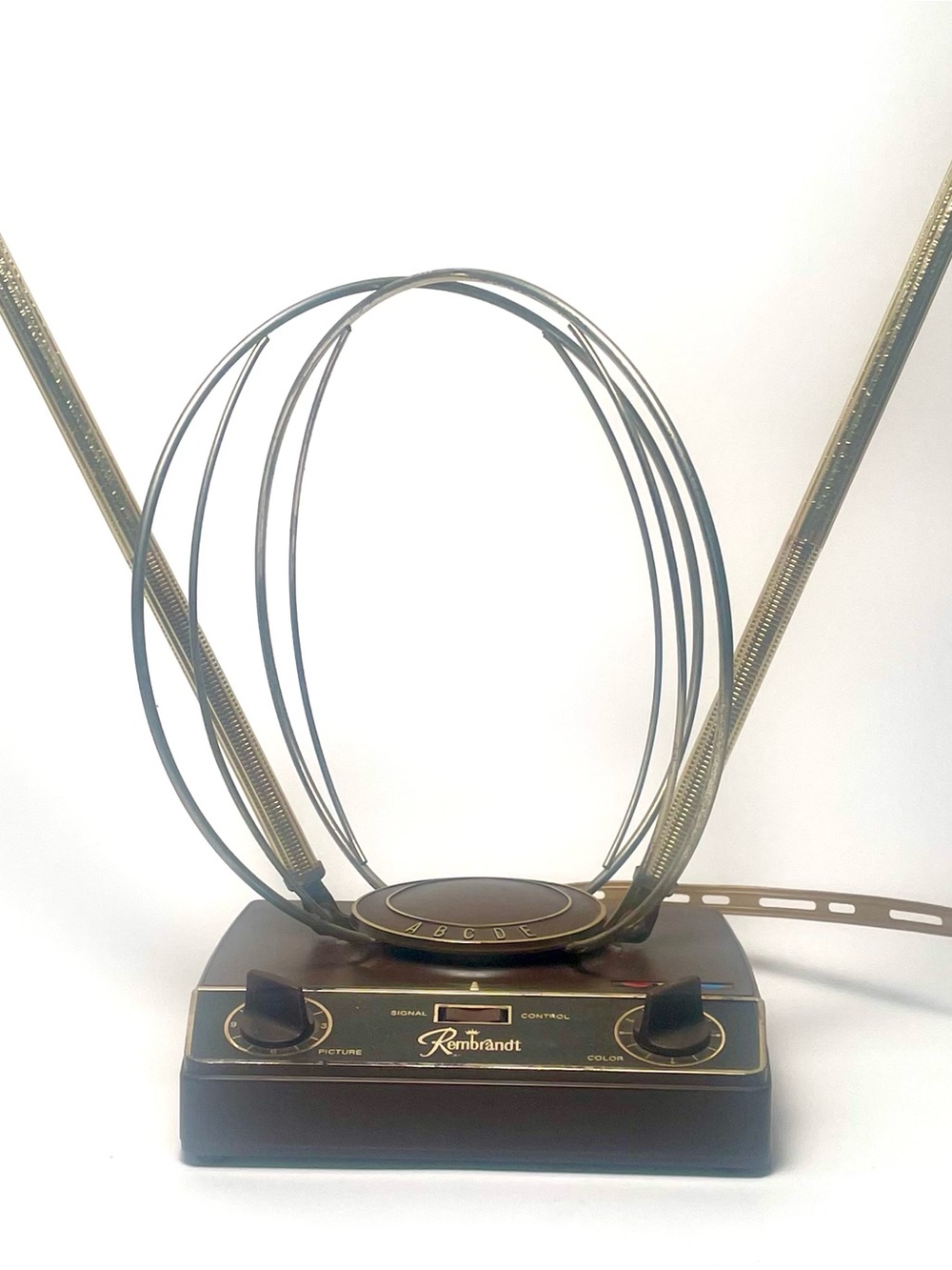 Vtg Rembrandt TV Antenna Mid-Century Modern Atomic Retro Rabbit Ears Prop 50-60s